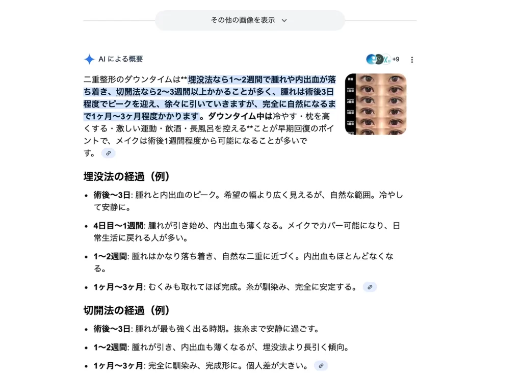 回答の要約の表示一例